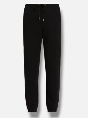 Stellae Dux Women's Black Cashmere Blend Double-Knit Jogger Pants Size S